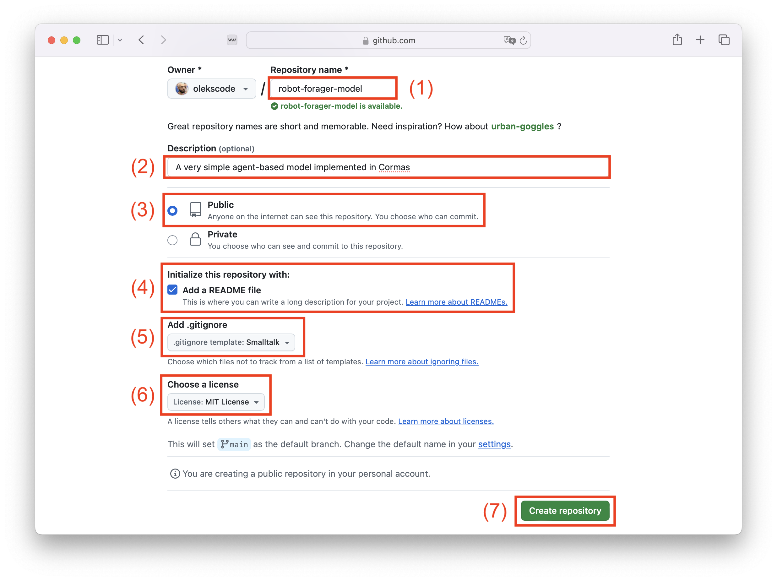 Create new repository on GitHub